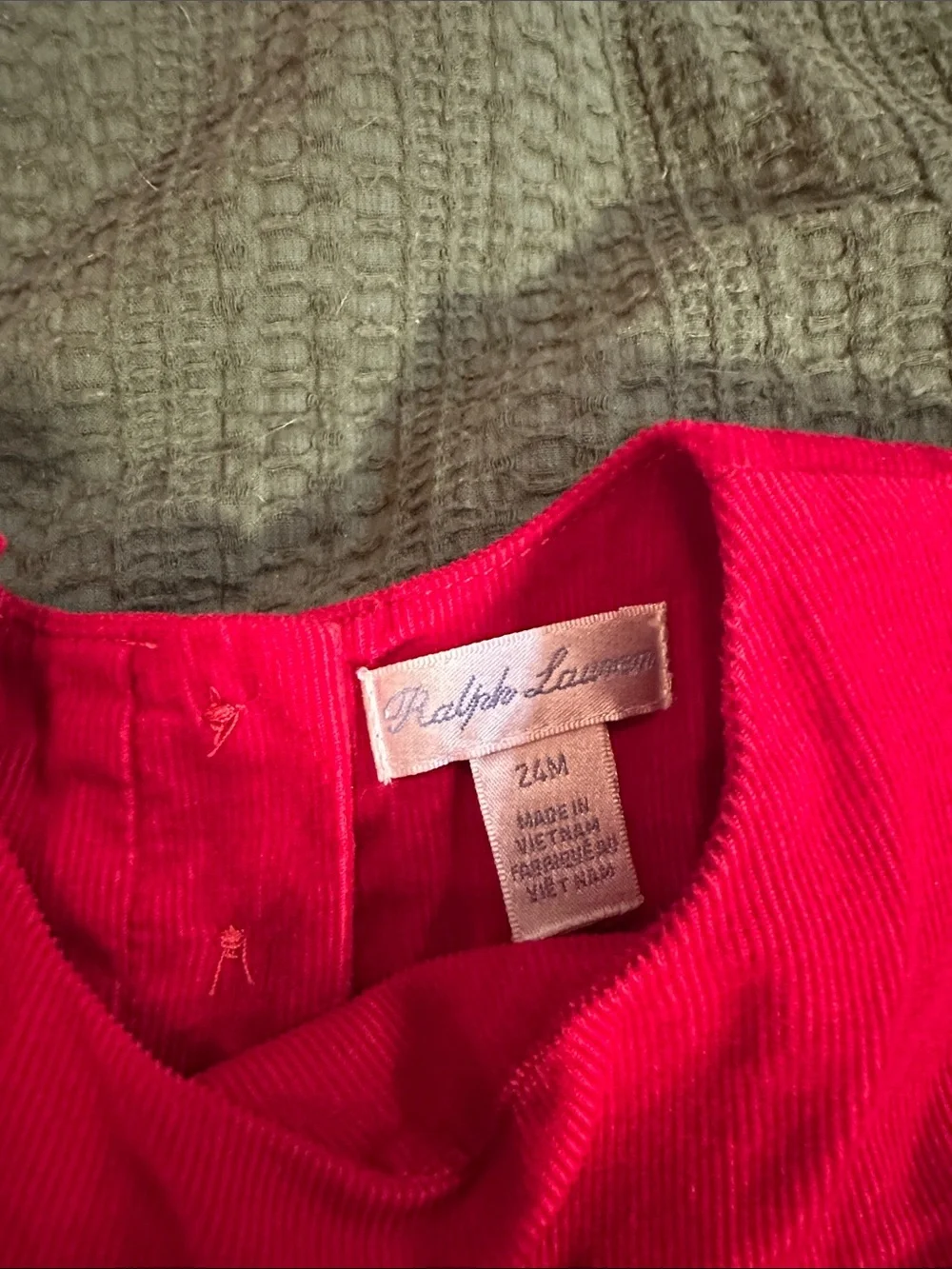 Ralph Lauren Corduroy Red Dress, 24m